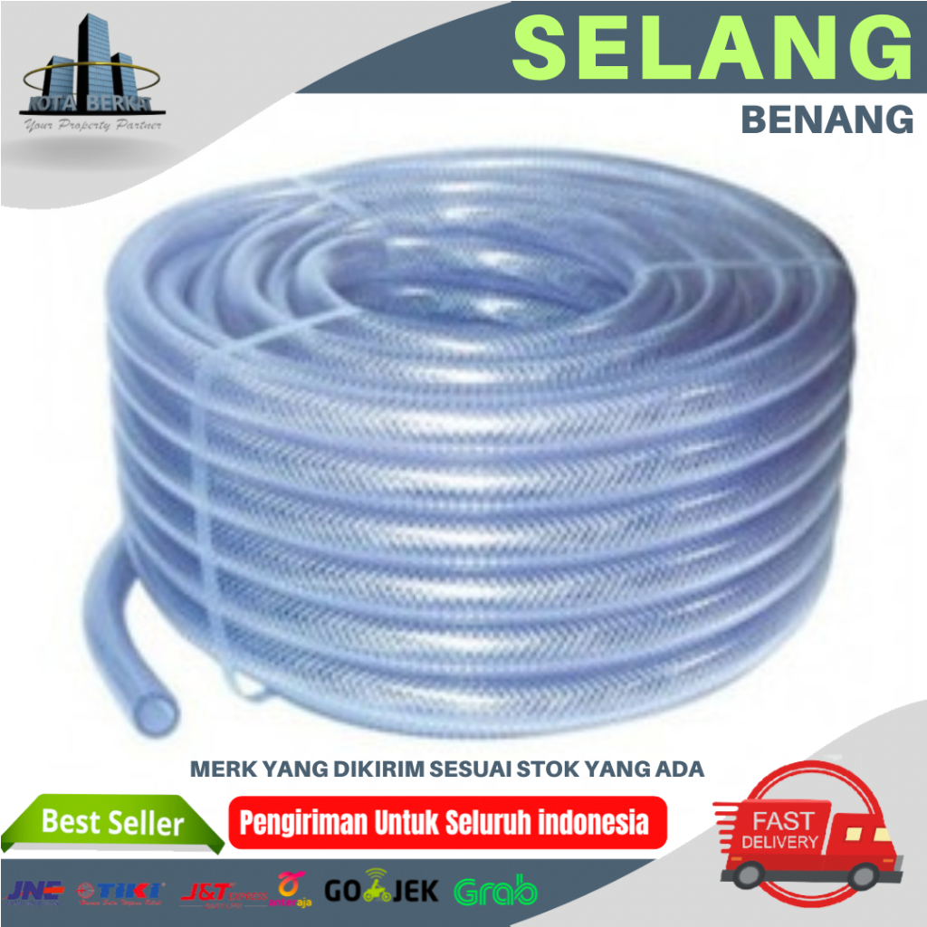 Selang PVC Bening Serat 8 mm per Meter